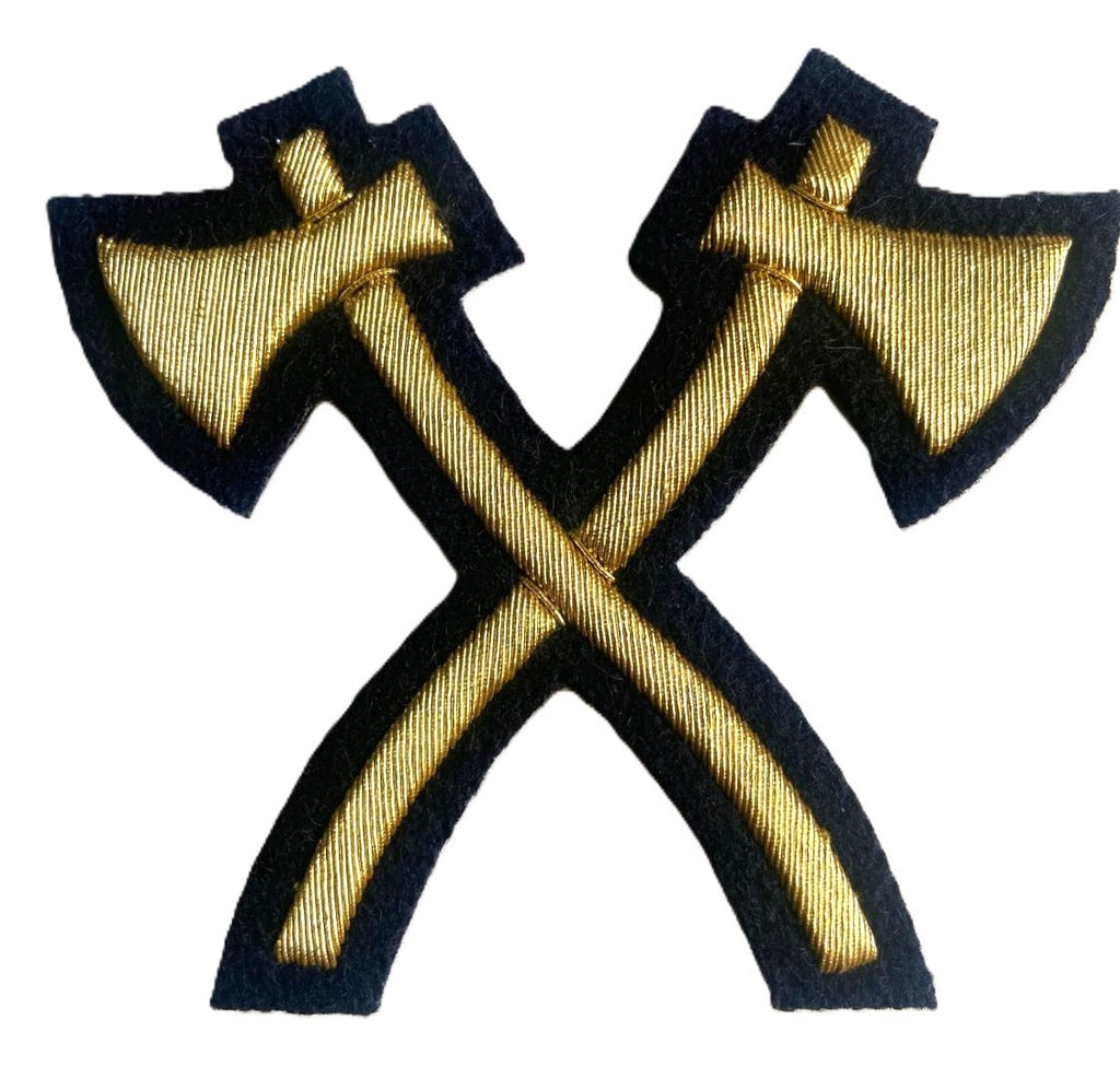 Pioneers No1 Badge British Embroidered Gold Braided Large Axes Arm Patch NEW