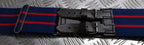 MPGS Stable Belt AGC Blue With Red Stripes Double Leather Straps Adjust Max 44"