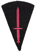 Army Commando Red Dagger on Black Felt Patch