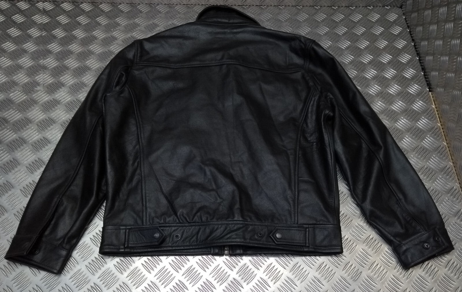 Leather Bomber Jacket Full Collar CWU Style Black Lined Casual Zip Front Coat
