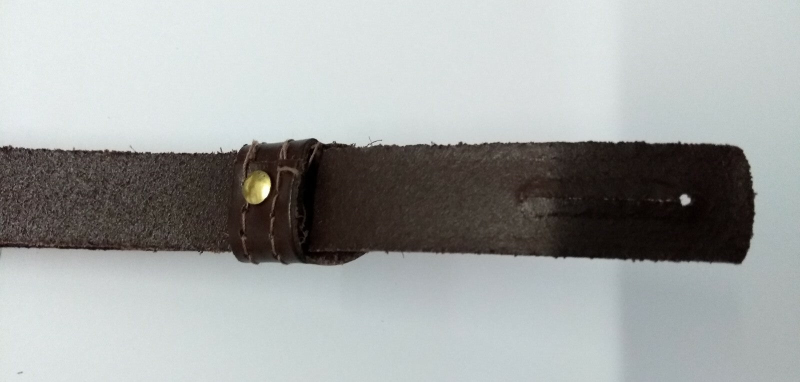 Genuine Issue Dark Brown Leather SD Dress Hat 5/8" Chin Strap
