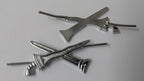 Sword & Scabbard Crossed Chrome Prong Back Obsolete Pattern- NEW