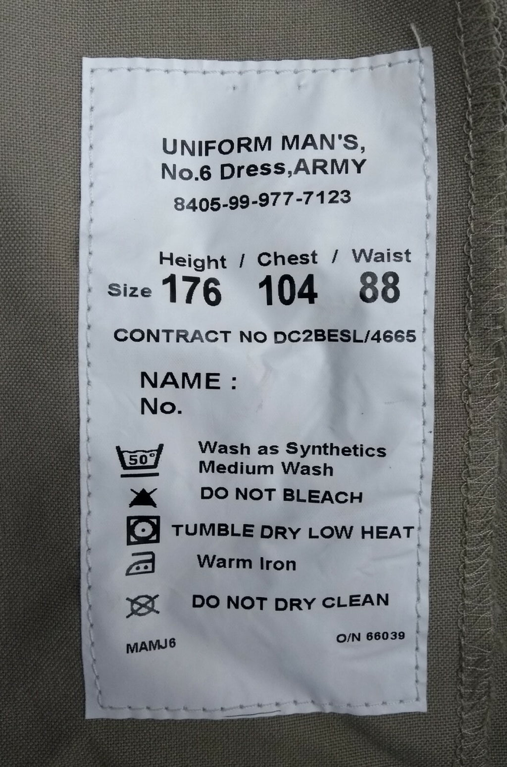 British Army No6 Jacket Number Six Uniform Dress Stone / Safari Issue