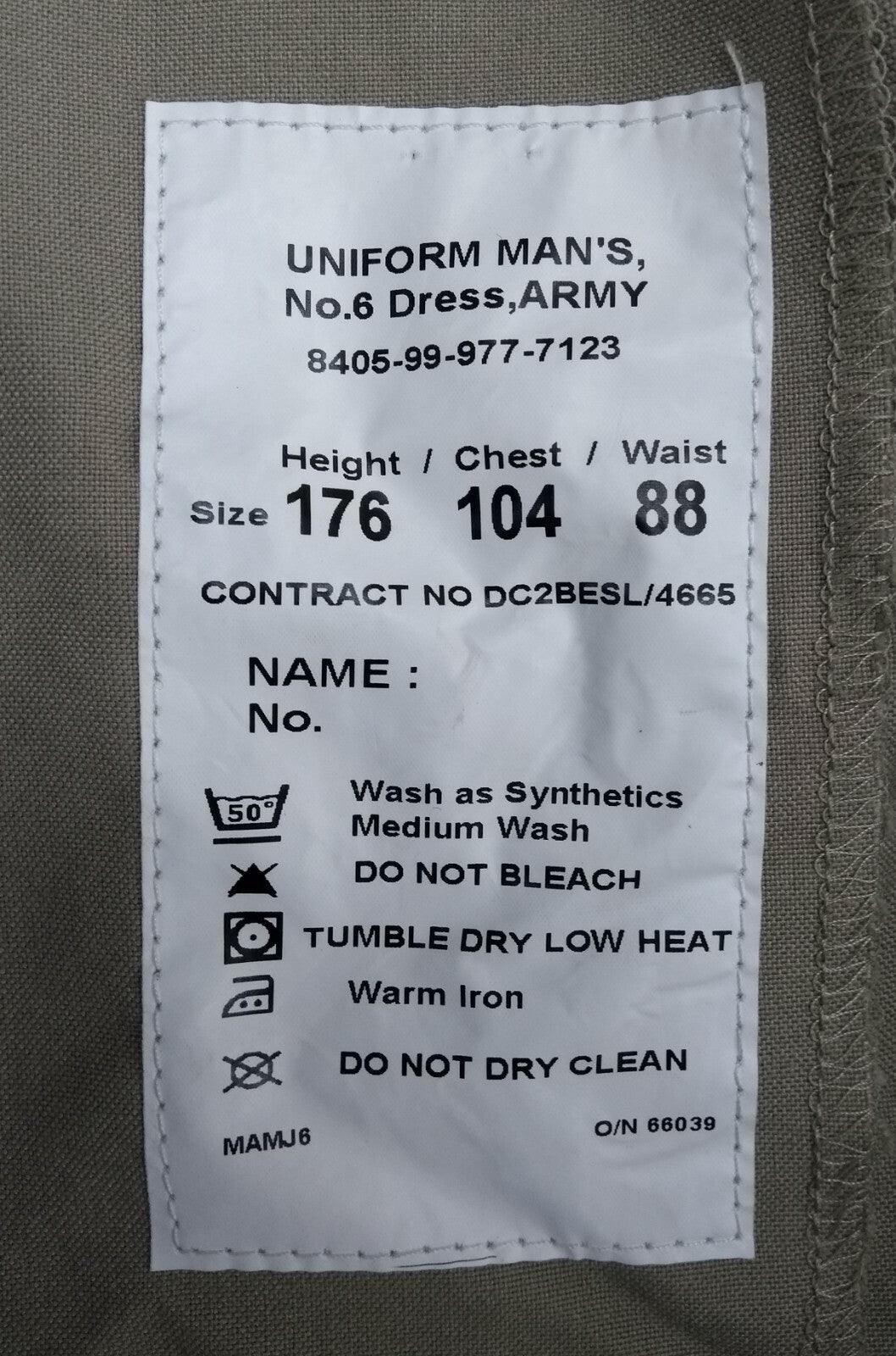 British Army No6 Jacket Number Six Uniform Dress Stone / Safari Issue