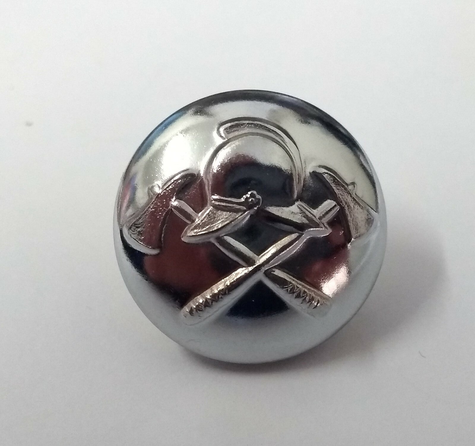 Obsolete Army Firefighters Dress Chrome Buttons 36L Ring Back Shank - NEW