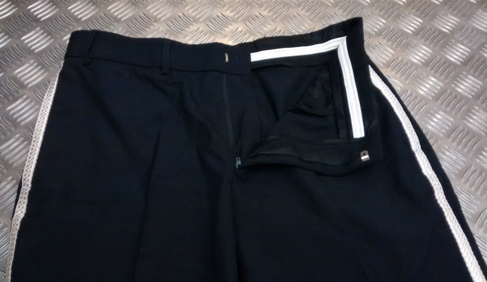 Trousers Ceremonial Bandsman Dress Uniform Silver Braided Stripes Waist 37"