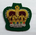 Warrant Officer Crown No1 WO 2 Green British Army Hand Embroidered Arm Patch