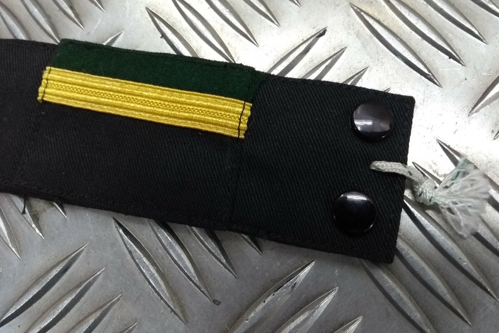 Genuine Vintage Navy Rank Shoulder Tabs Press Stud Gold Lace & Green Flashes