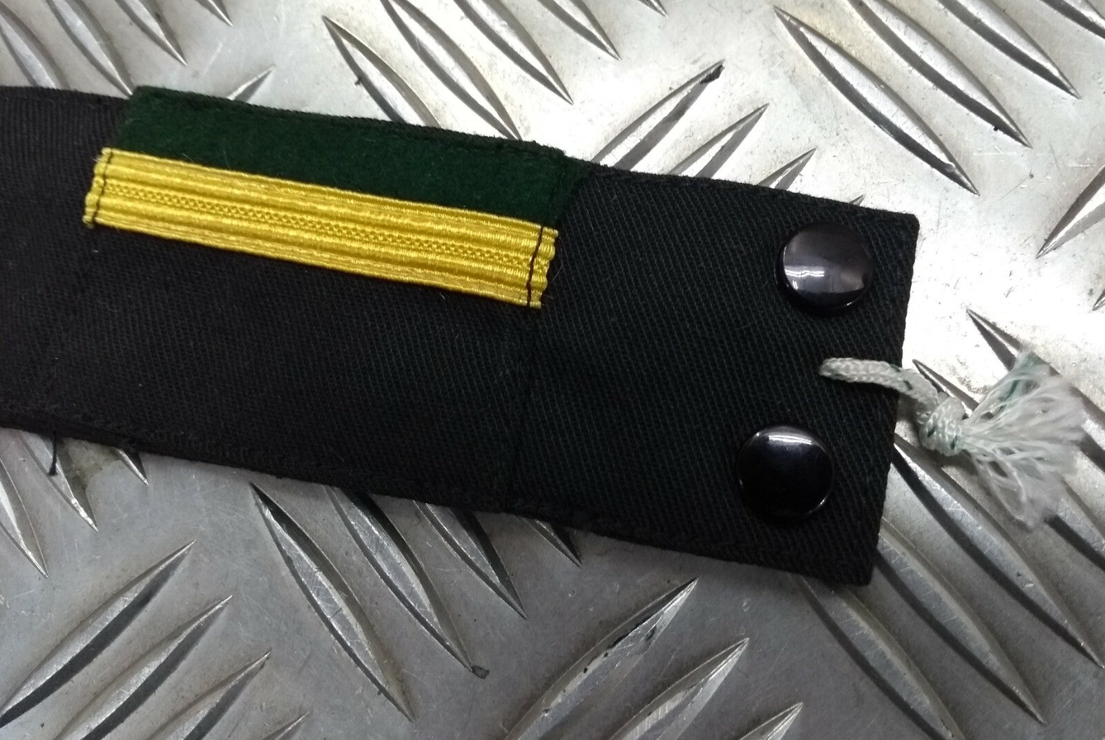 Genuine Vintage Navy Rank Shoulder Tabs Press Stud Gold Lace & Green Flashes