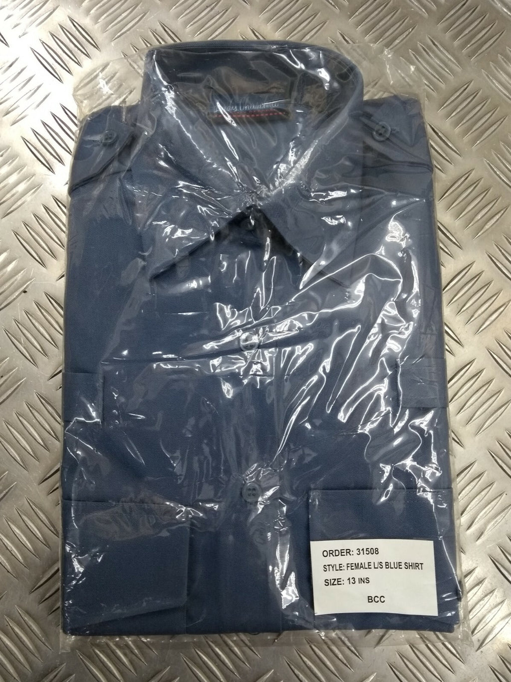 Woman's Working Shirt With Radio Loops Blue Grey & Ladyies Shirt NEW