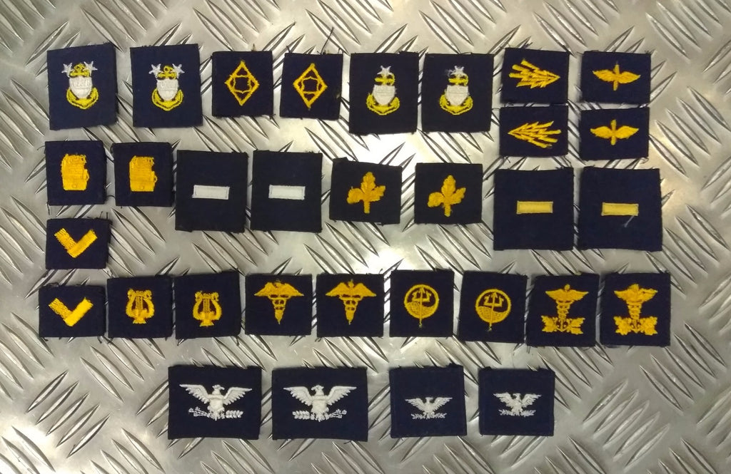 US NAVY NAVAL / Coastguard Style Collar Device Patches Asst Insignia USN - NEW