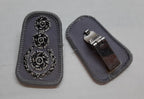 Impeller Laurel Wreath Rank Collar Badges on Grey With Metal Clip Fixings 1 Pair