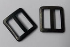 Subdued 3/8" Buckle Small Black Metal Strap Sliders Adjuster Stays 2 Pairs