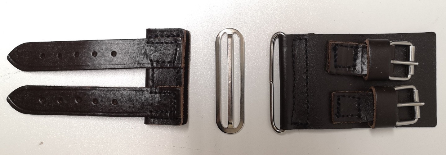 Dark Brown Leather Replacement Strap Slider Adjuster Spare Parts for Stable Belt