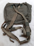 Vintage Army Backpack Cotton Canvas Small Back Pack Field Bag Grey/Green