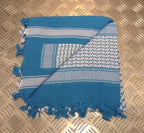 100% Cotton Shemagh / Arab Scarf / Pashmina / Wrap / Sarong. White & Blue - NEW