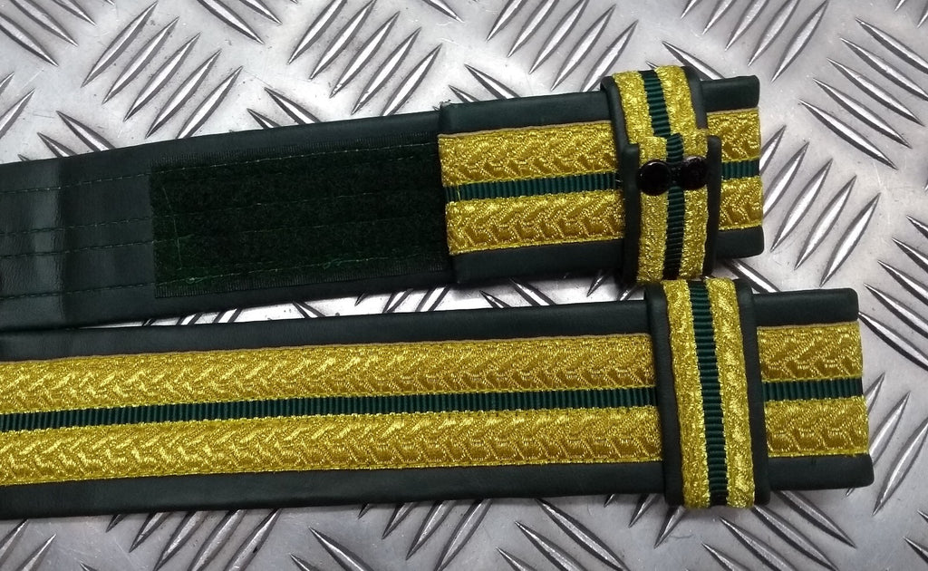 Dubai Belt Green With Gold Detailing Ceremonial Style Made in England