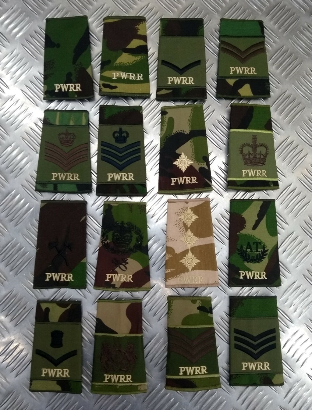 Genuine British Army PWRR Princess of Wales' Royal Regiment Rank Slide Assorted
