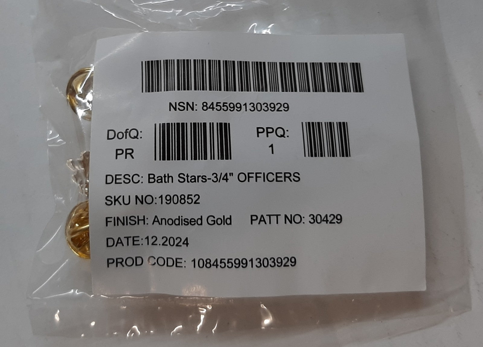 Shoulder Pips Bath Stars Tria Juncta In Uno Genuine British Asst