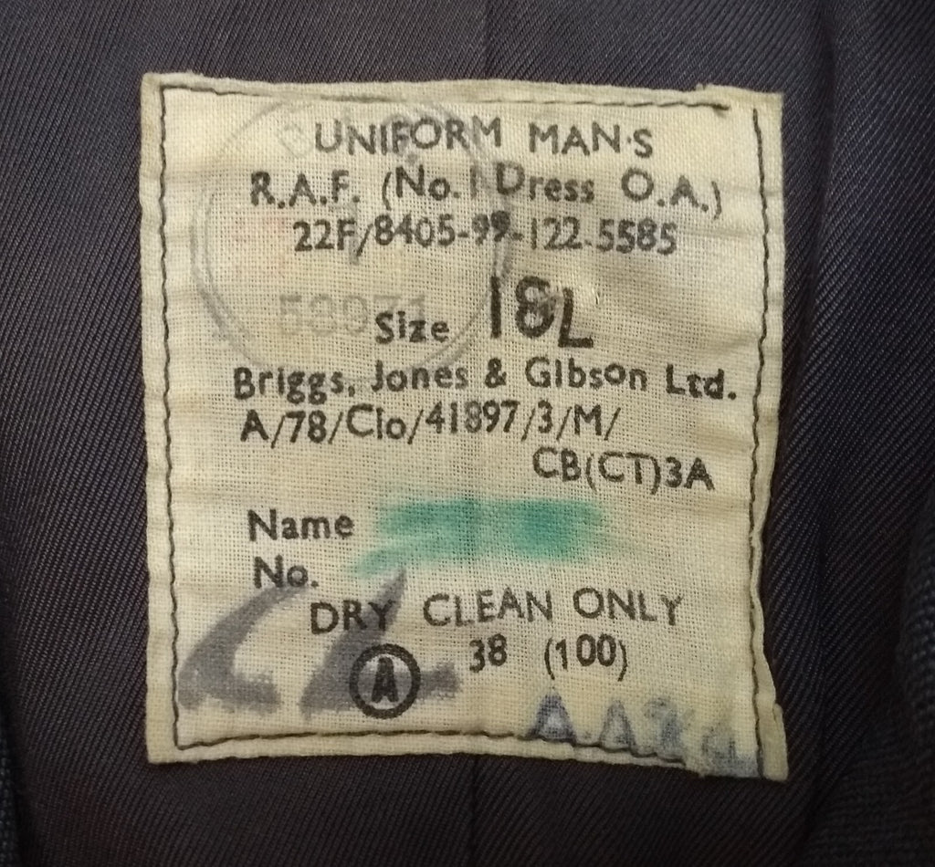 Vintage No1 Jacket Royal Air Force Old Pattern Blue Grey Colour