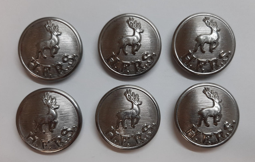 Hertfordshire Buttons Ring Back H F R S Obsolete Stag / Hart Insignia 38L 3 Pr