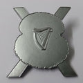 Harp & Cross Chrome Large Insignia Metal Badge Unknown With Split Pint Fixing