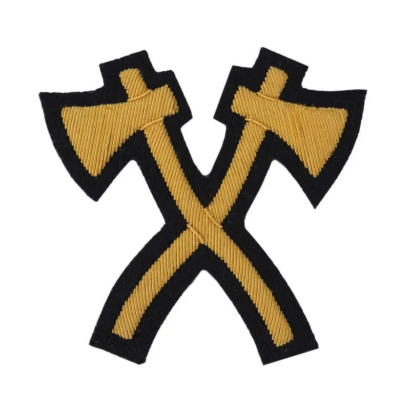 Pioneers No1 Badge British Embroidered Gold Braided Large Axes Arm Patch NEW