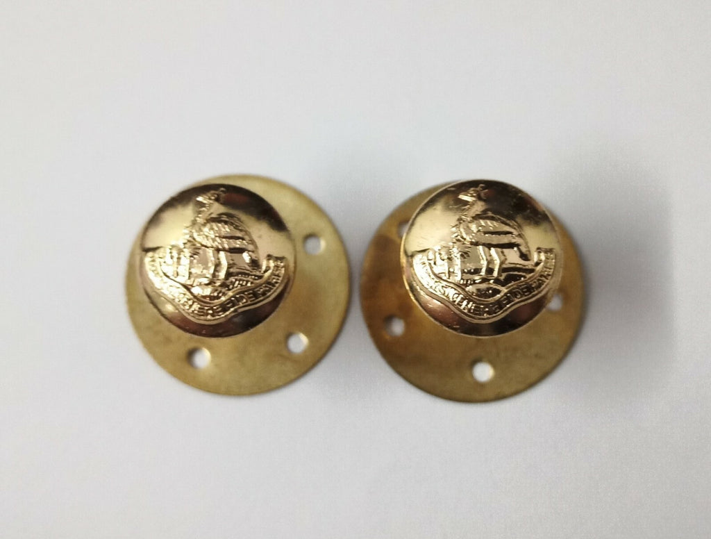 Genuine Vintage N Rhodesia Regimental Insignia Gold Screw Buttons X2 13mm V0687