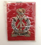 Royal Pioneer Corps Patch Wire Braided Insignia on Red Felt