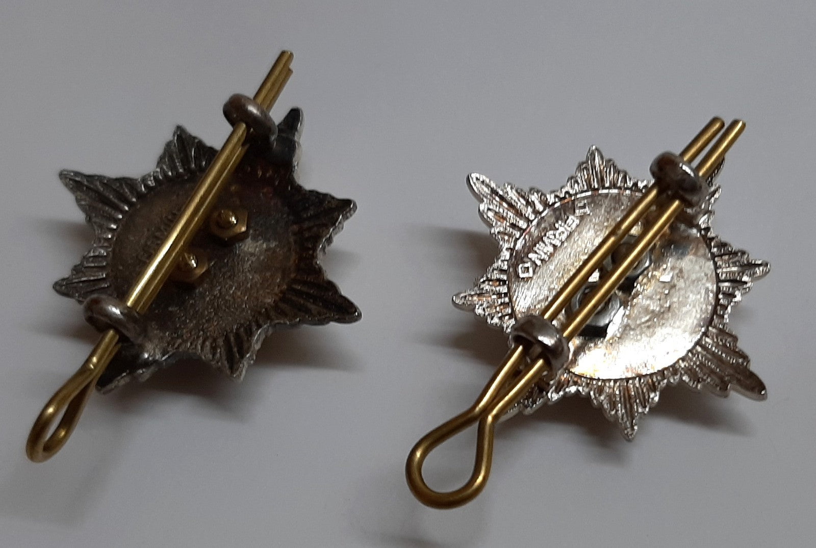 RDG Insignia British Army Collar Badges Vintage Two Small Royal Dragoon Guards