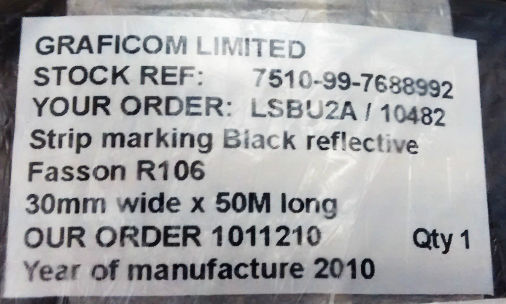 British Strip Marking Black Reflective Self Adhesive All Lengths NEW