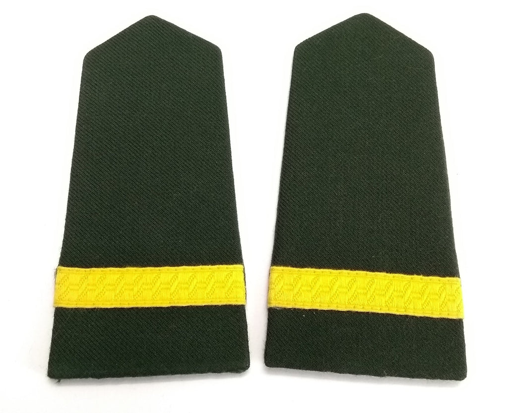 Shoulder Slides Officer Slide On Epaulettes Green With 1 Rank Bar