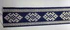 Blue or Black Cotton Lace with Silver Metalised Polyester Composite British Made