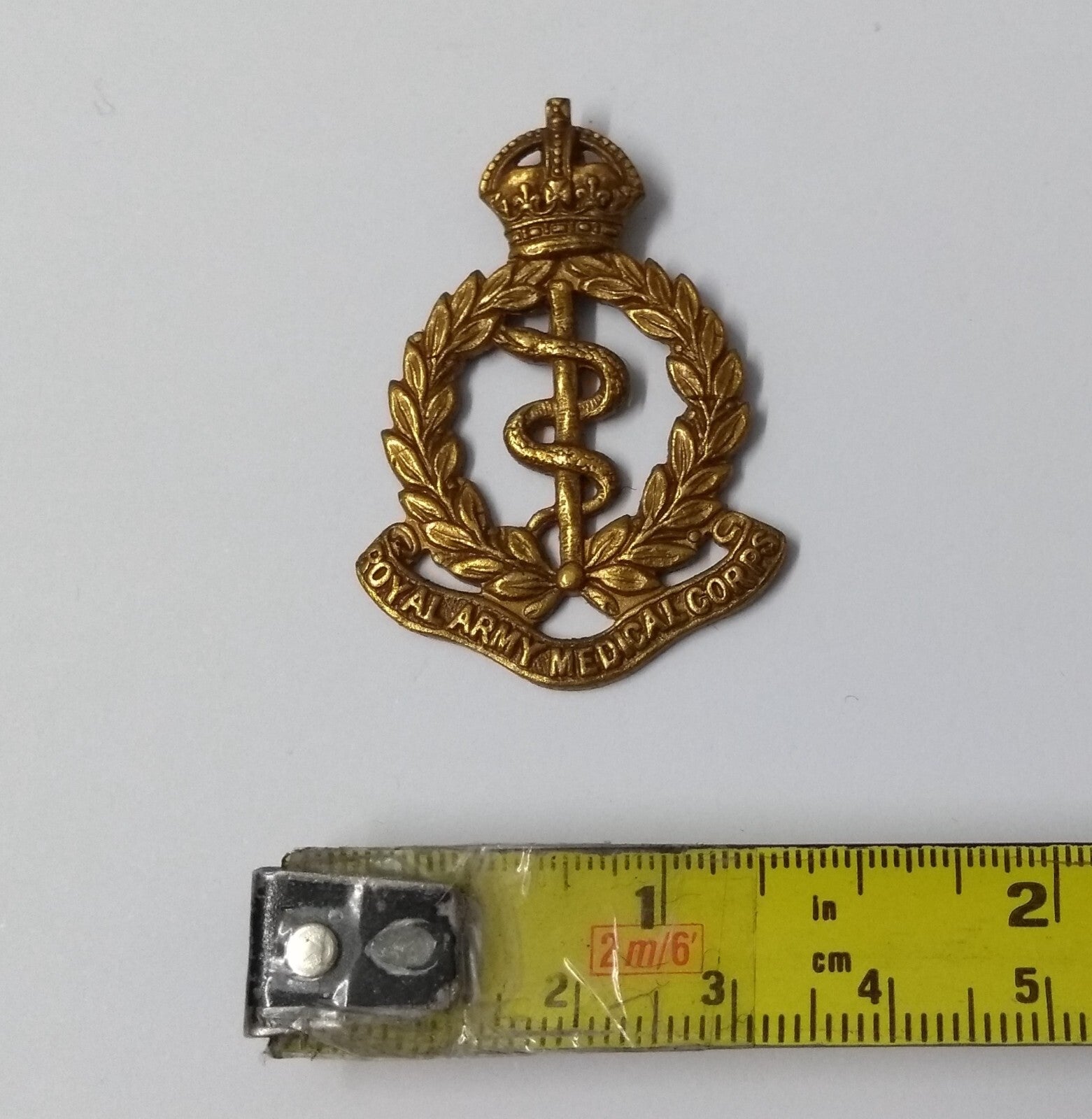 Vintage Kings Crown RAMC Royal Army Medical Corps Metal Insignia Badge