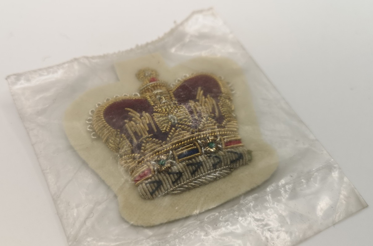 Lancers Regiments Warrant Officer Queen's Crown Gold on White British Army