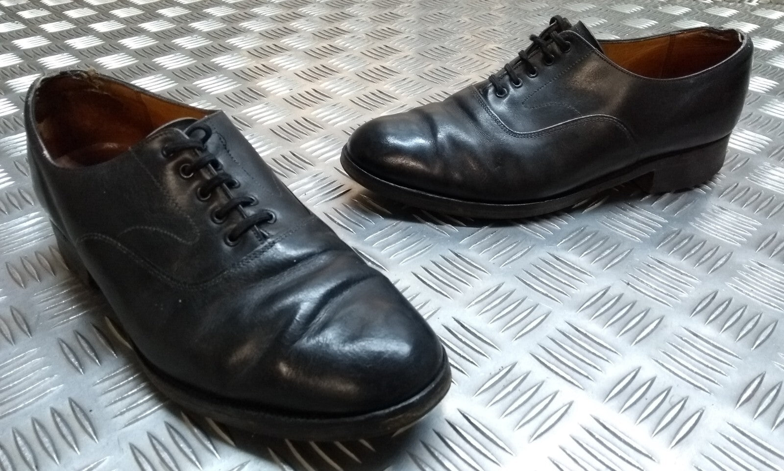 Naval Oxford Shoe British Navy Officers Dress Uniform Without Toe Cap UK 7L
