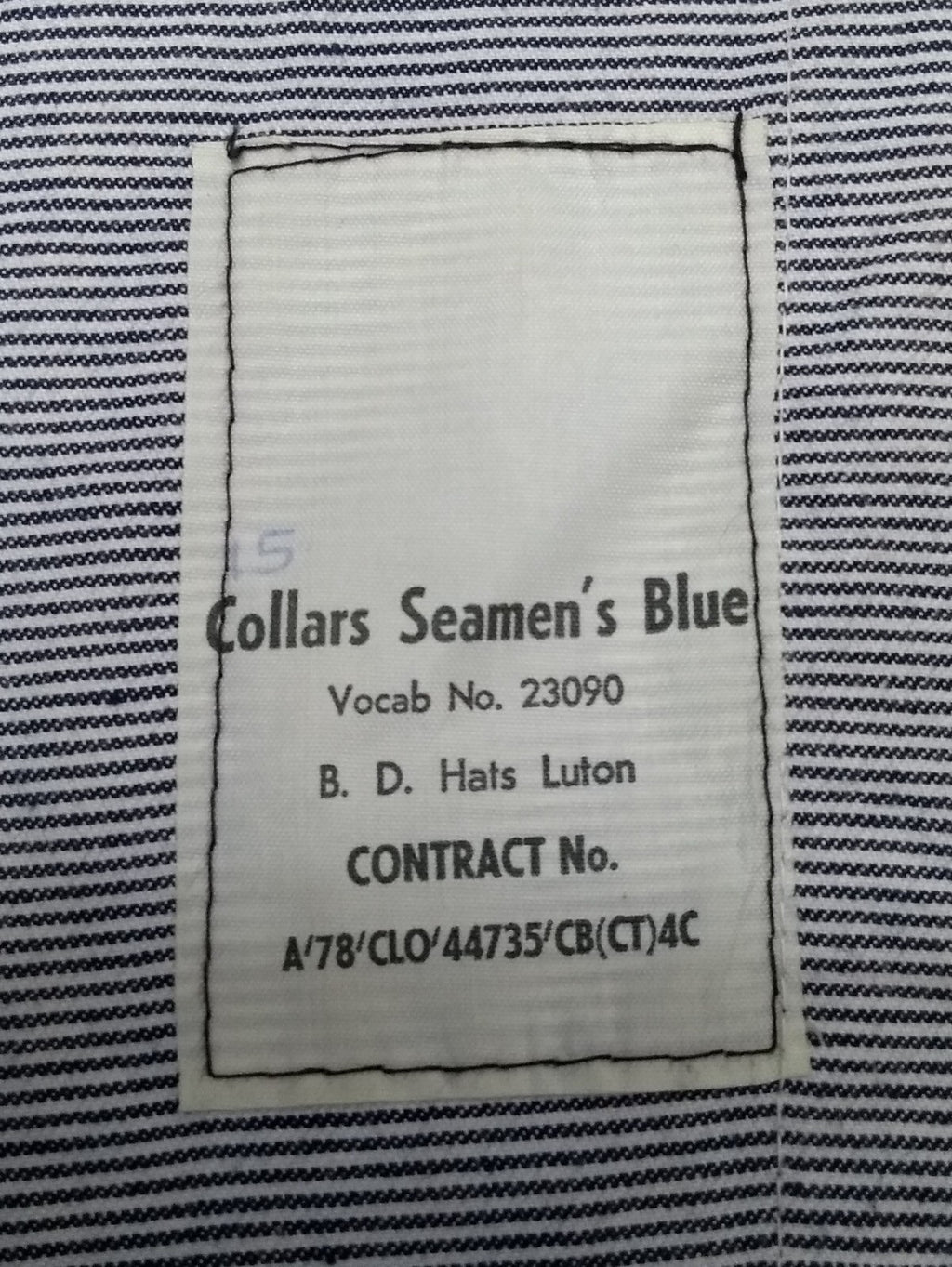 Vintage Collar Seamans's Blue Square Rig Collar For WW2 PTN Royal Navy Uniform