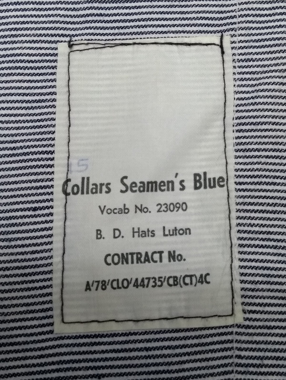 Vintage Collar Seamans's Blue Square Rig Collar For WW2 PTN Royal Navy Uniform