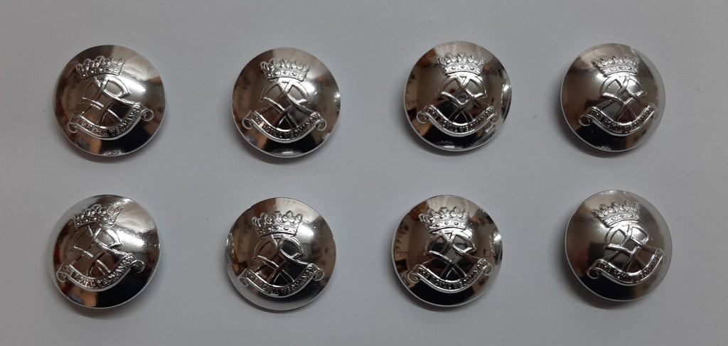 The Royal Yeomanry Button Set No2 Ring Back Silver British Army Insignia O/R