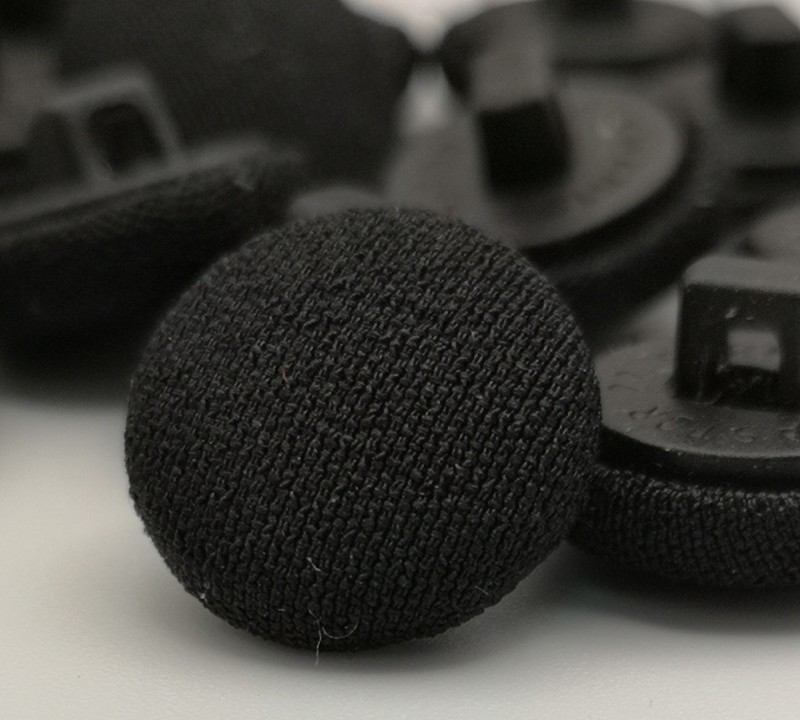 Matt Black Fabric Covered Buttons 22L x50