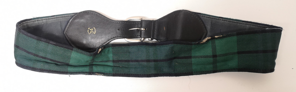 Scottish Regiment Belt Vintage British Tartan Patterned Belt with defects