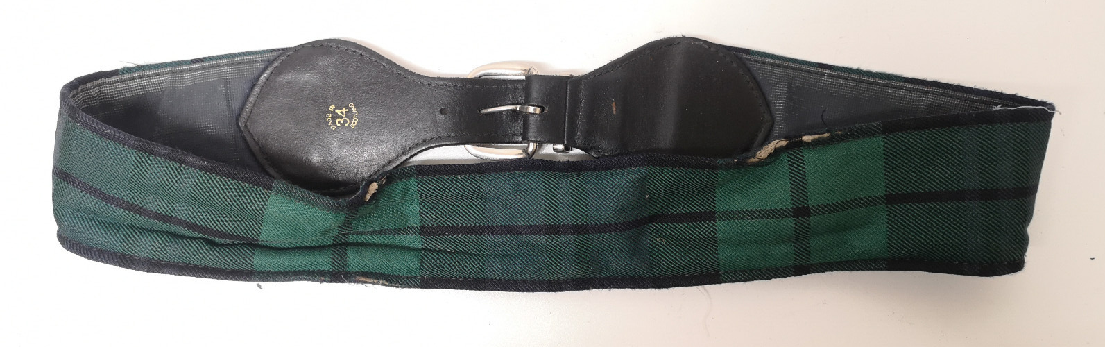 Scottish Regiment Belt Vintage British Tartan Patterned Belt with defects