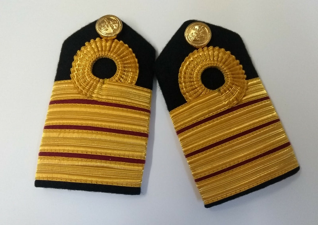 Genuine Canadian Naval Female Gold Wire Rank Shoulder Boards Epaulettes LFS13