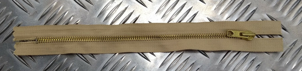 Genuine British Issue 23cm Closed End Metal Zip Zipper Beige