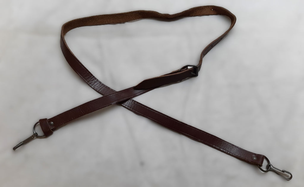 Vintage Leather Strap Utility Brown 2cm With Metal Buckle & Fixing Long 148cm