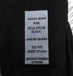 British Army Wool / Nylon - Black / Khaki / Stone Long Thin Socks Lot