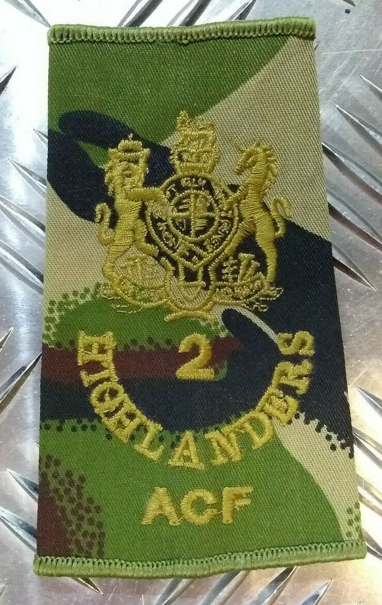 Woodland DPM Camo 2nd Highlanders ACF Rank Slides Assorted - NEW