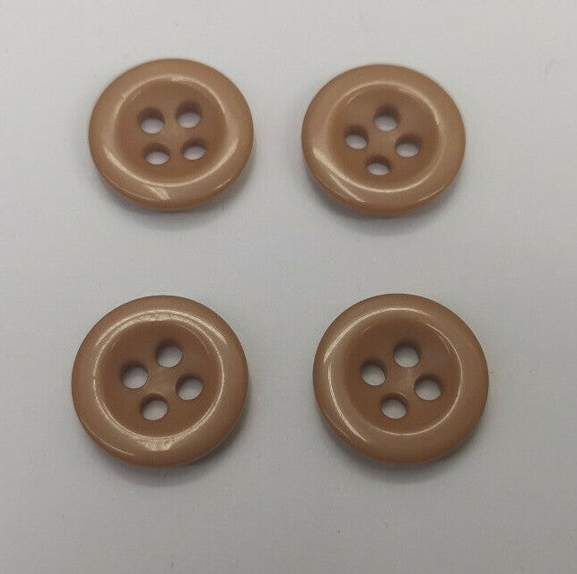 Genuine Vintage Issue 4 Hole Plastic Buttons Stone x4 14.5mm