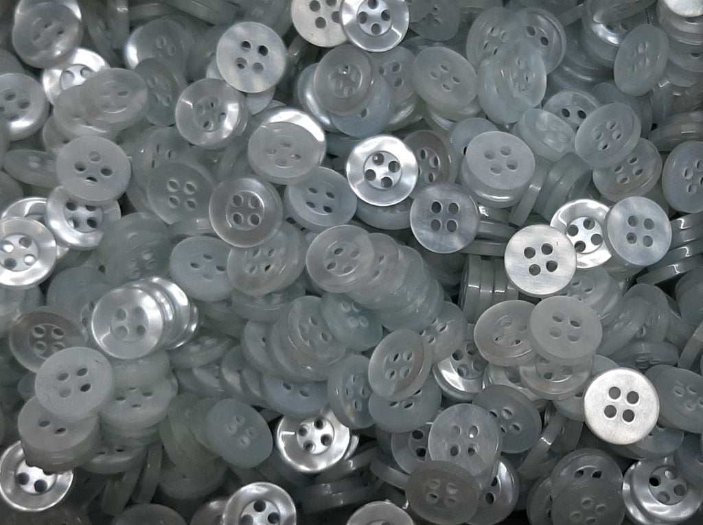 Buttons 100 Vintage 4 Hole for Dress Shirts Pearlesque Mint Blue Tint 10.6mm NOS