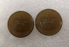 Vintage Mil-spec Old Pattern St Edwards Crown Khaki Buff Ring Backed Buttons NOS